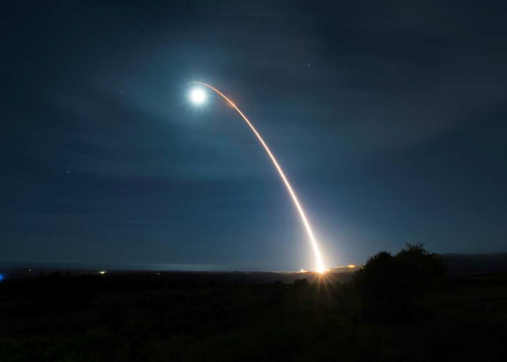 A US Minuteman ICBM test launch in 2020.