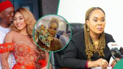 Regina Daniels and husband visit Women Affairs minister, hint at plans they are working on