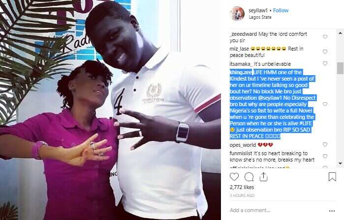 Seyi Law reacts to troll who slammed his tribute to late Tosyn Bucknor