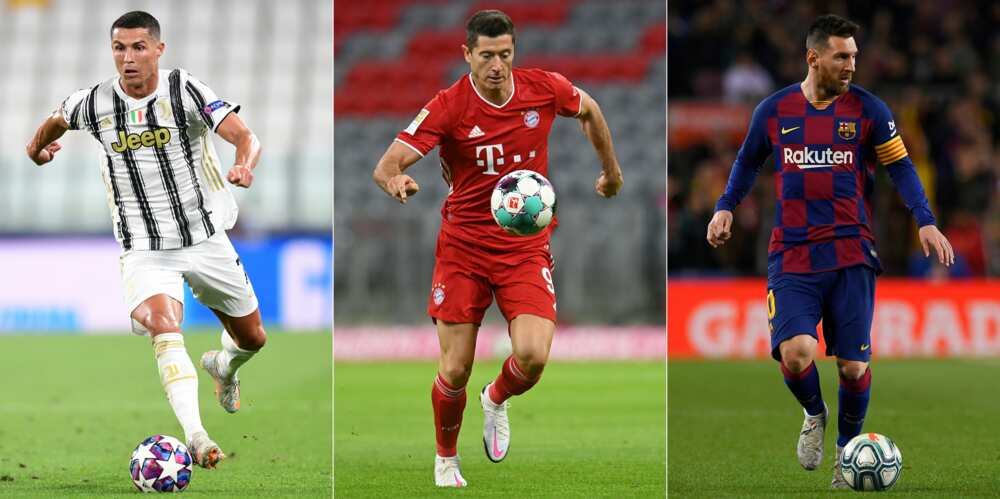 Robert Lewandowski, Ronaldo and Lionel Messi.