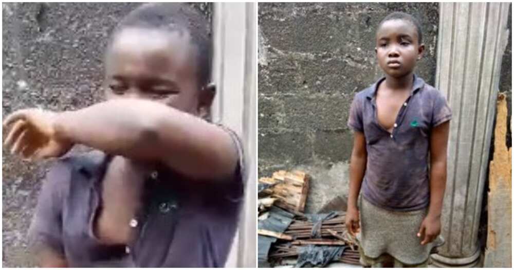 Little Nigerian kid in rags seeks help in reuniting with family, says aunt tied her hands and poured pepper into her eyes
