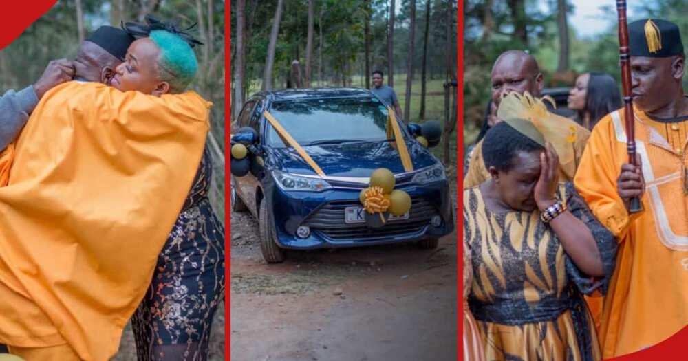 Kenyan woman Winny Jepkemei gifted her parents a luxurious car