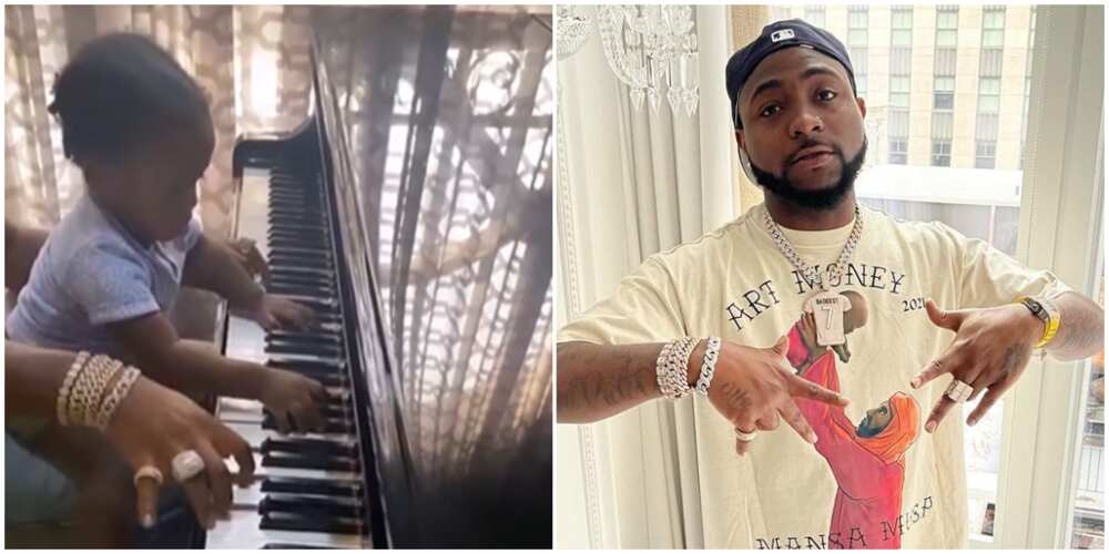 Following Daddy’s Footsteps? Ifeanyi Joins Davido to Play the Piano in Heart-Melting Video, Fans Gush