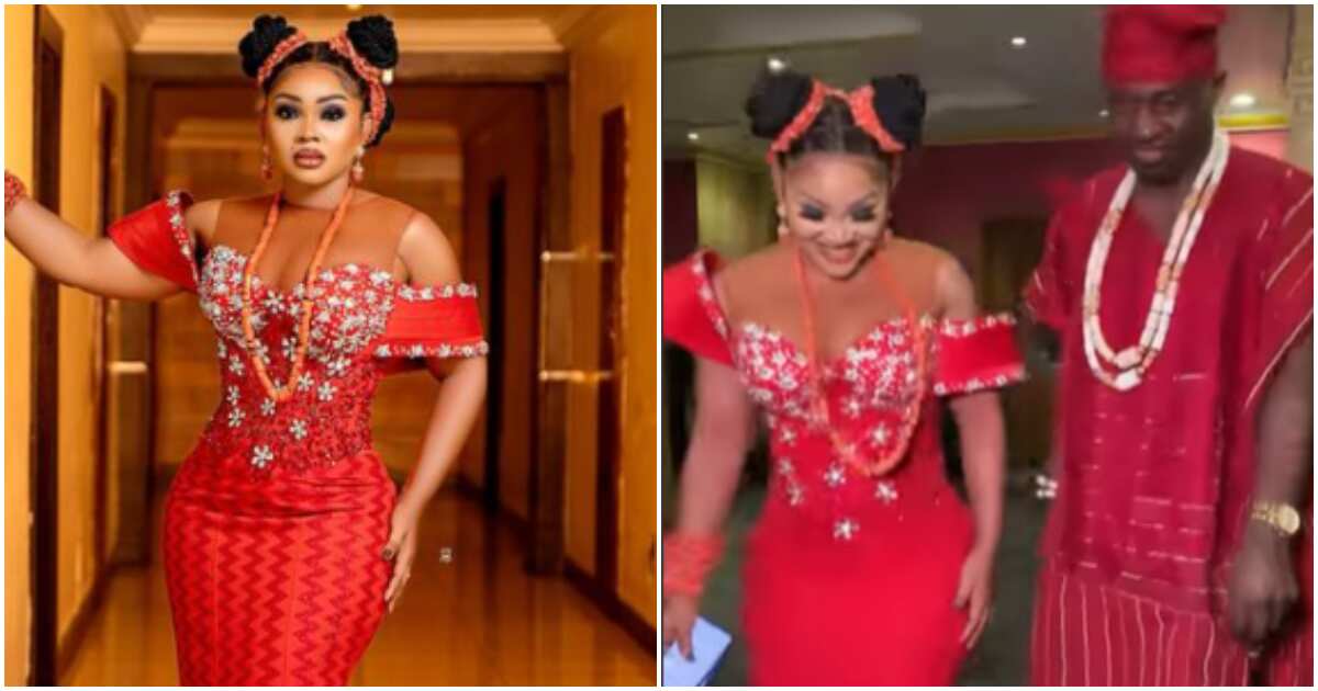 Mercy Aigbe shows up as Benin Queen with Adekaz as Yoruba King to Femi Adebayo's epic film premiere