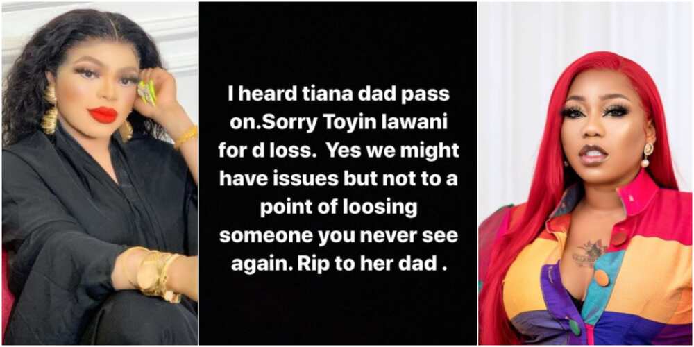 Bobrisky Surprises Many as He Sympathises With Former Bestie Turned Enemy Toyin Lawani for Losing Father