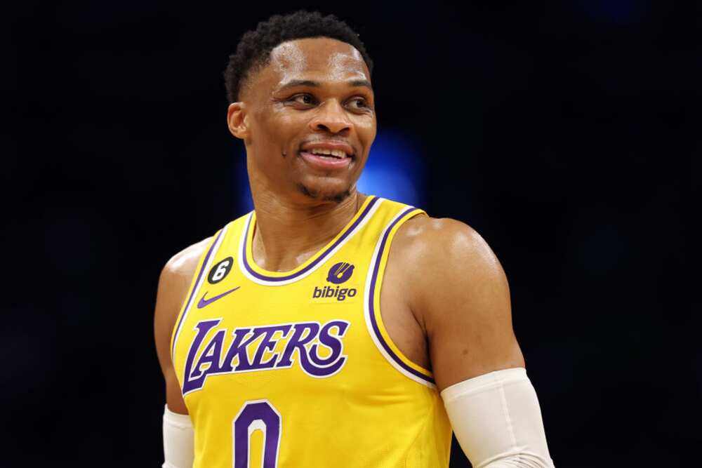 Russell Westbrook astatine  TD Garden connected  28 January 2023 successful  Boston, Massachusetts.