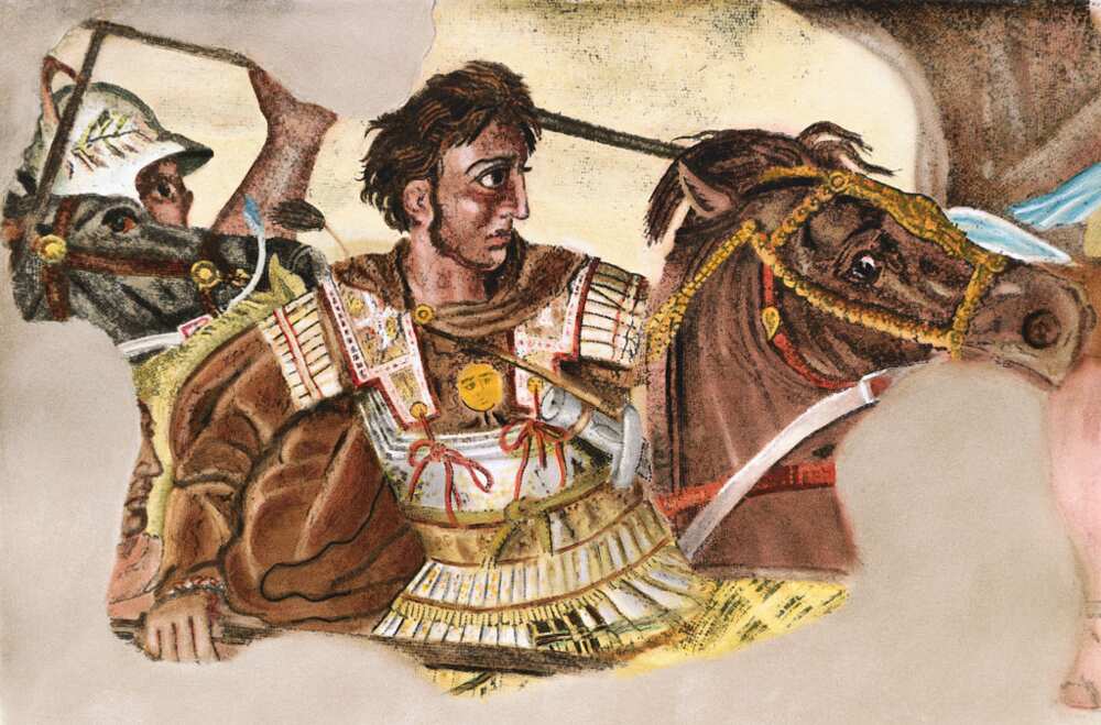 A portrait of Alexander the Great in battle