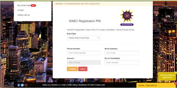 Buy WAEC/GCE 2020 registration PIN online using Nigeria's top online payment platform VTpass