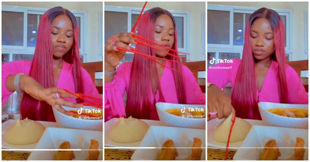 Nigerian lady, extra long nails, eat eba Nigerian lady, extra long nails, eat eba