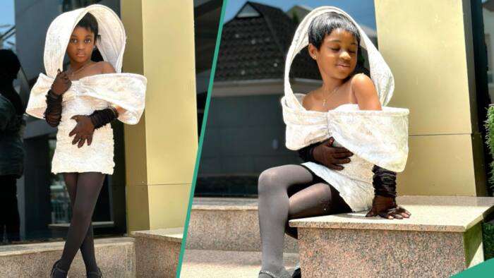 Young girl slays in stylish white and black attire, gets mixed reactions: "Let kids be kids"