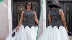 Fashion designer recreates lady's classy dress, netizens hail her: "Better than the inspiration"