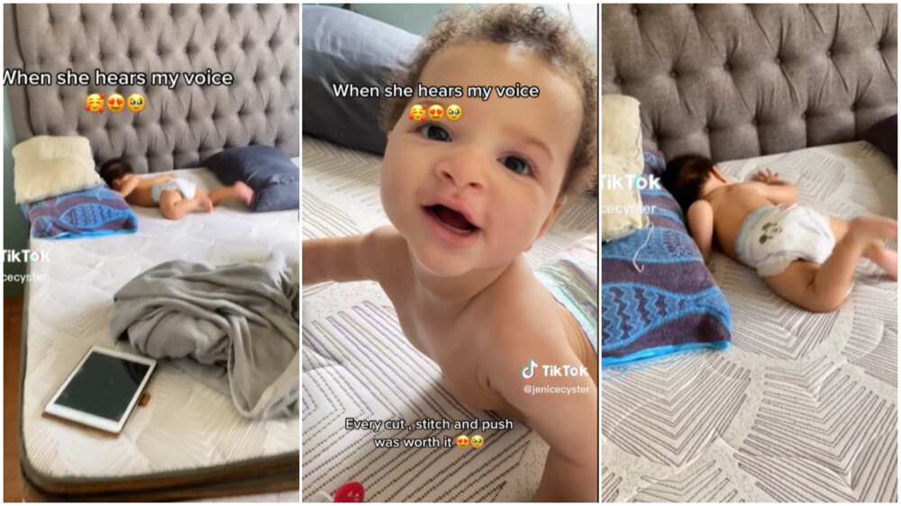 Baby in Diaper Hears Her Mum's Voice, Happily Kicks Legs, “Pretends” to Be  Sleeping in Funny Video 