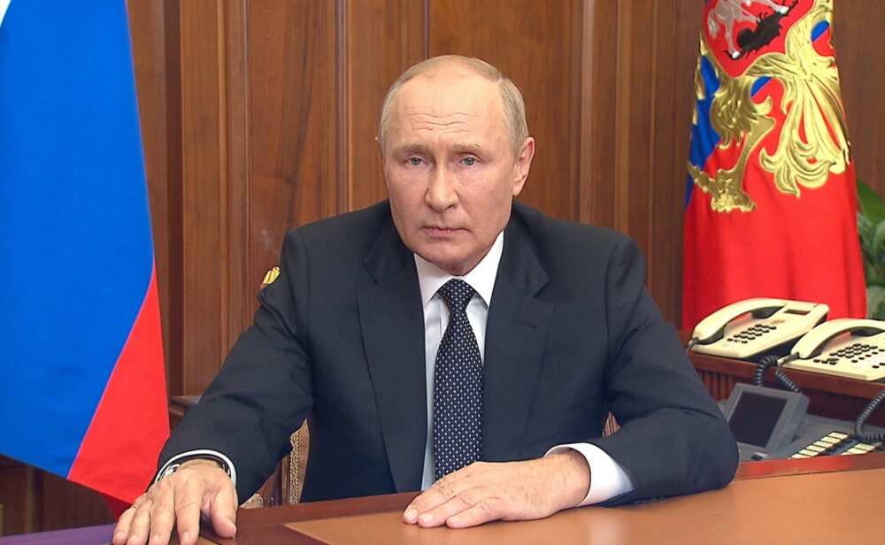 Russian President Vladimir Putin accused the West of trying to "destroy" his country as he announced a partial mobilisation Russian President Vladimir Putin accused the West of trying to "destroy" his country as he announced a partial mobilisation