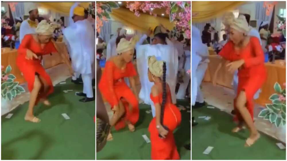 Lady dancing at the wedding ceremony.