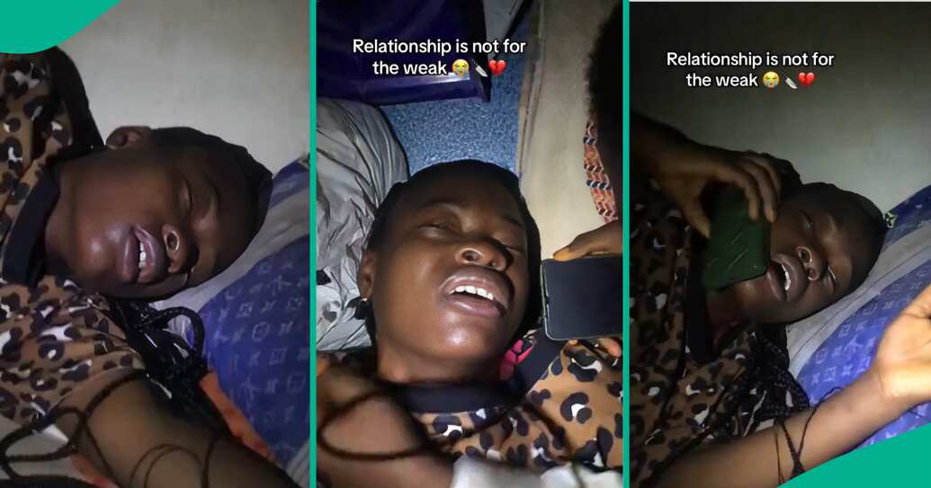 Heartbroken lady sobs uncontrollably as 3-year relationship ends: Emotional video surfaces