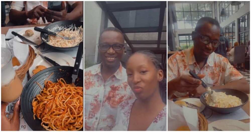 Nigerian lady goes on date with dad, father and daughter date, lovely father and daughter video