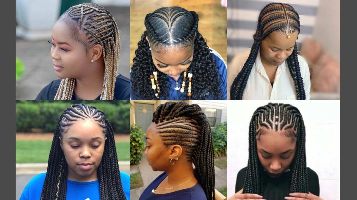 braids with weave in the back