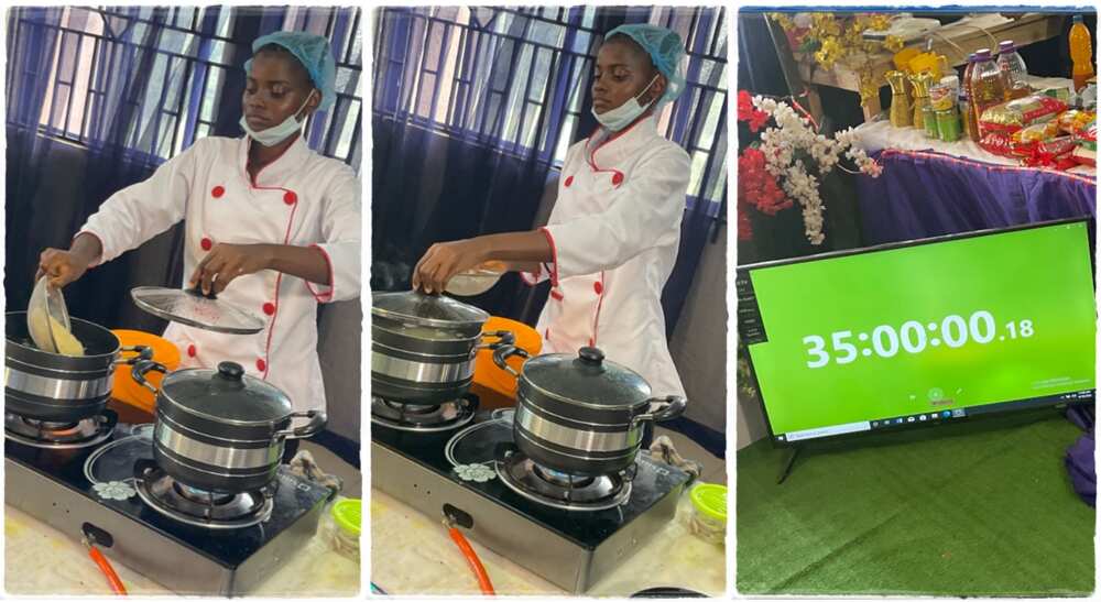 Photos of Chef Dammy who is cooking in Ekiti state.