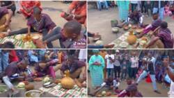 Video trends as Nigerian lady defeats men to emerge winner of pounded yam eating competition in Ekiti