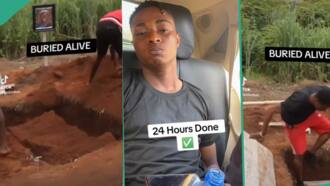 After burying himself for 24 hours, Nigerian man, Young C, breaks silence in new video