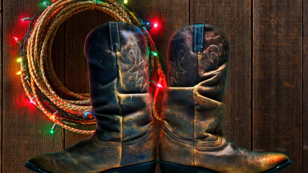 Cowboy boots and decorations