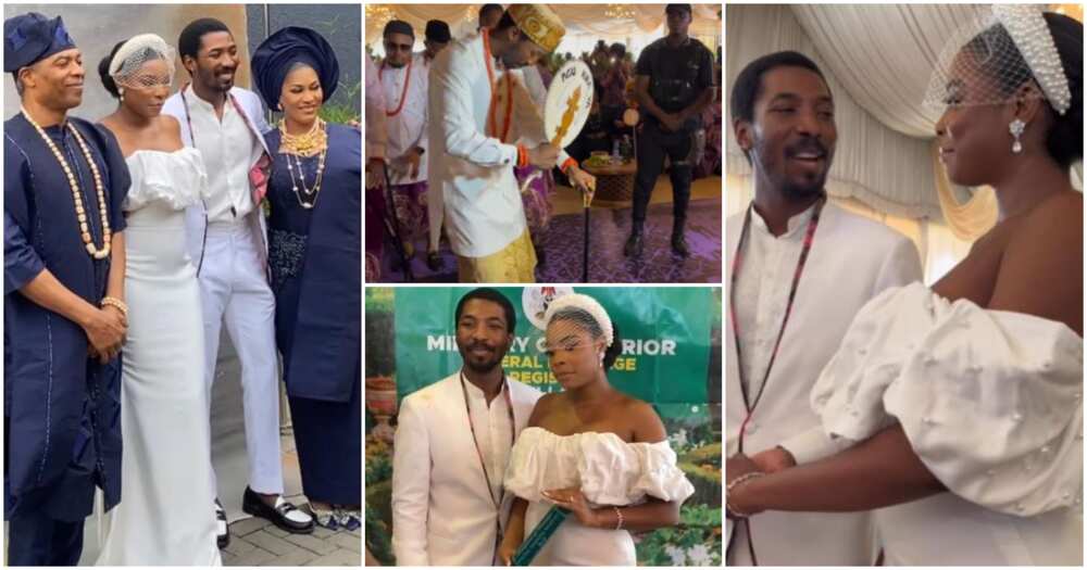 Singer Femi Kuti and ex-wife at Made's wedding