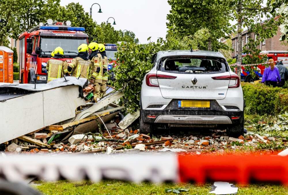 The whirlwind left a trail of destruction through the southwestern seaside city of Zierikzee
