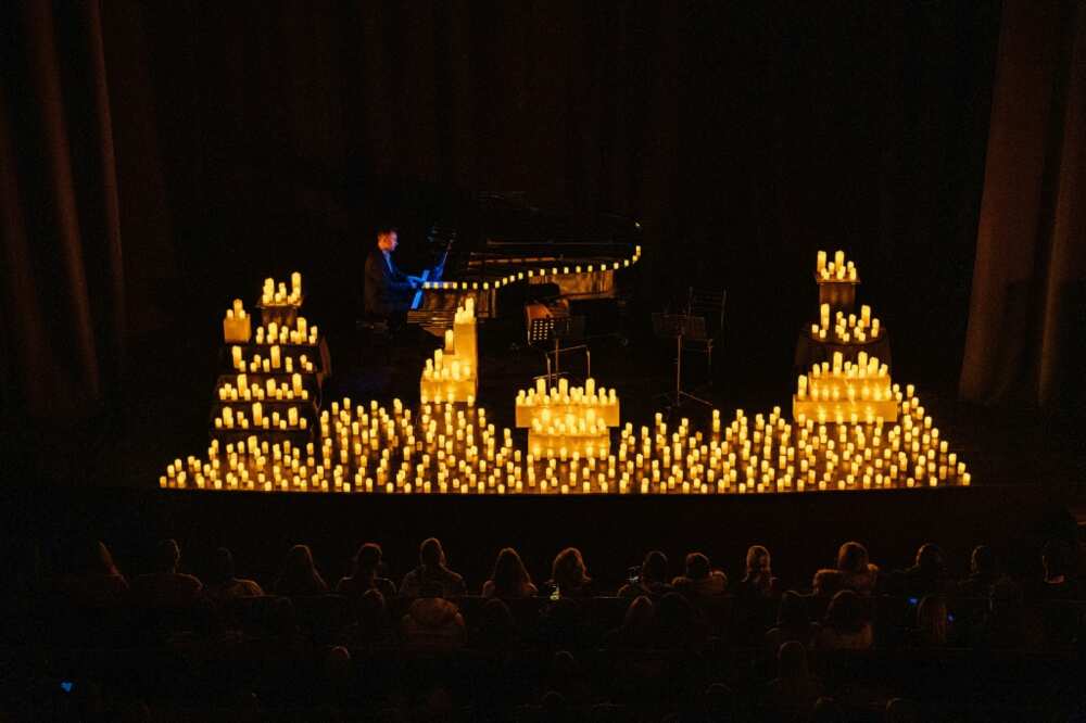 In a bid to boost the mood in Kyiv and save power, musicians play a classical concert with hundreds of LED candles lighting up the stage