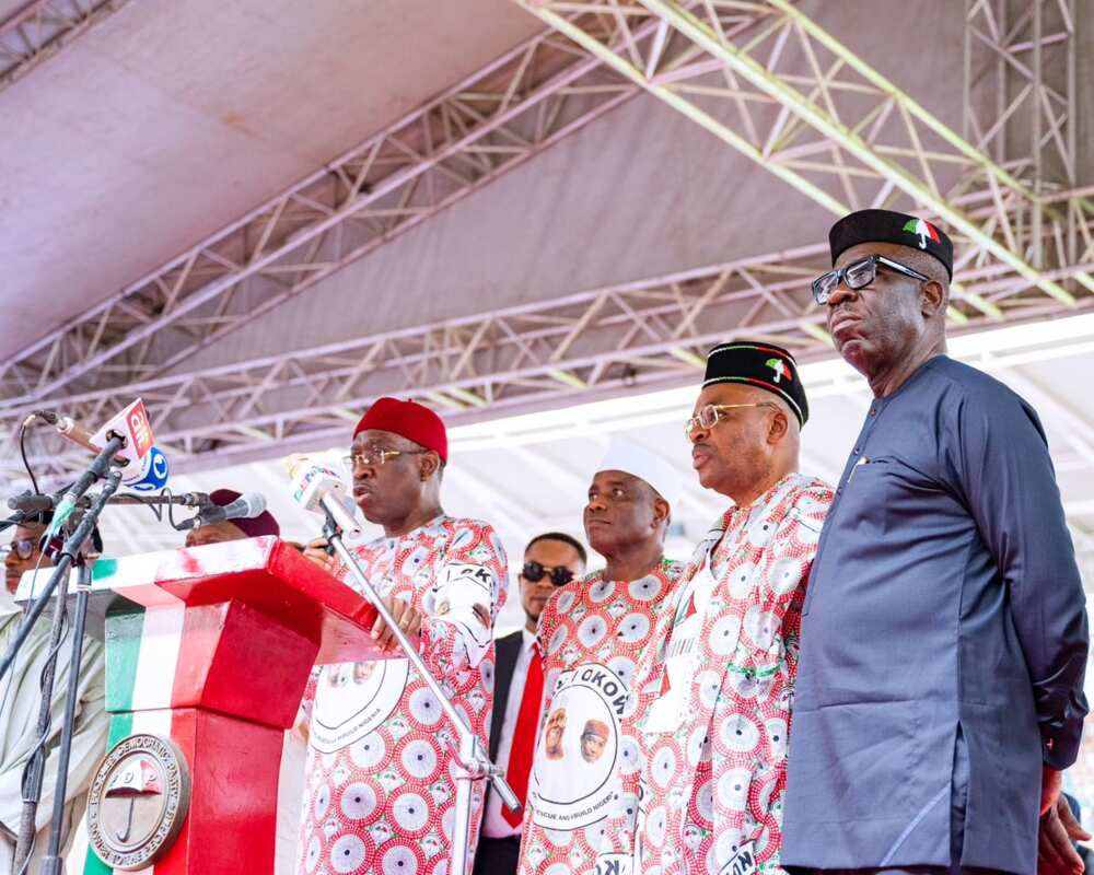 2023 election, PDP presidential rally, Edo state, Godwin Obaseki, Governor Aminu Tambuwal, Governor Ifeanyi Okowa, Atiku Abubakar