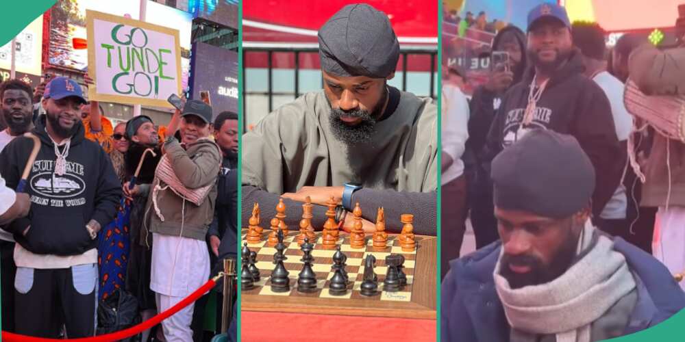 Tunde Onakoya: Davido and crew show up to support chess master.