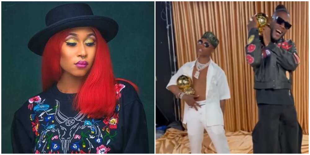 Fans come for Cynthia Morgan as she criticises Burna Boy, Wizkid's new song