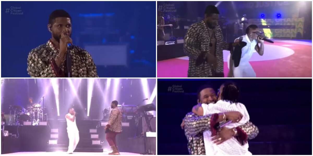 Watch surprising moment US singer Usher invited Nigeria's Oxlade on stage to perform Ku Lo Sa