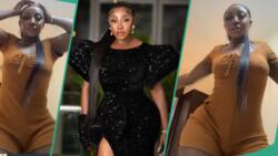 Nollywood actress Ini Edo dishes out provocative dance moves, flaunts her hourglass figure: "Mama you don old"