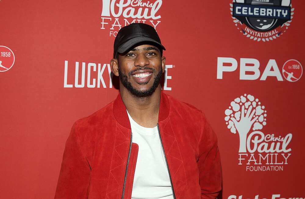 Chris Paul astatine  L.A. Live successful  Los Angeles, California.