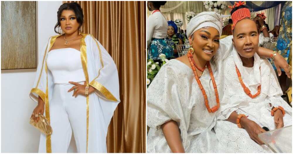 Actress Mercy Aigbe and her mum