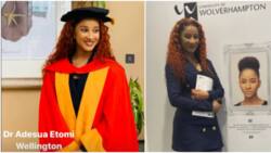 "It's Dr Wellington now": Adesua Etomi bags honorary degree from her alma mater, University of Wolverhampton