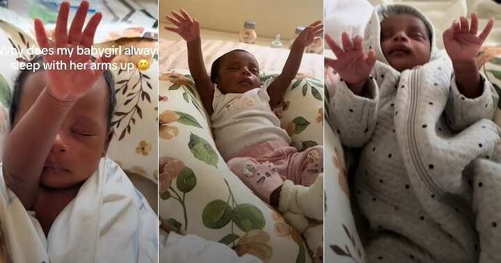 Mother shares video of her baby's unusual sleeping position
