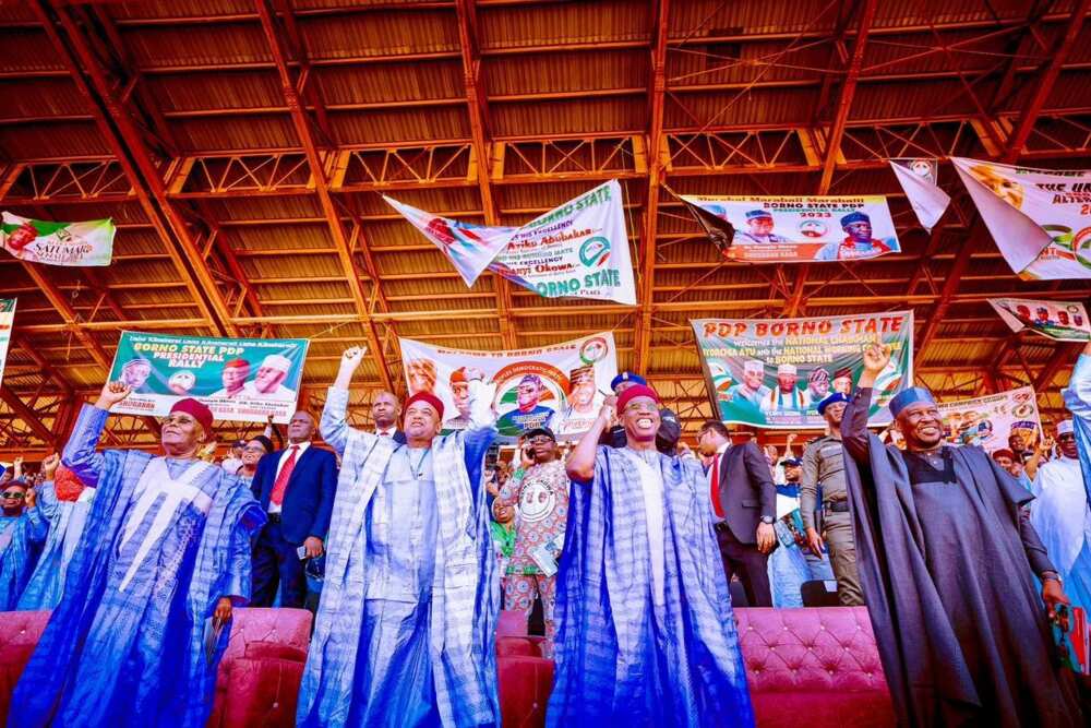 2023 general election, Presidential Campaign Mega Rally, Borno state, Femi Fani-Kayode, Dino Melaye, APC, PDP, Atiku Abubakar