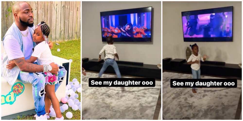 Singer Davido screams Hailey splits while dancing.