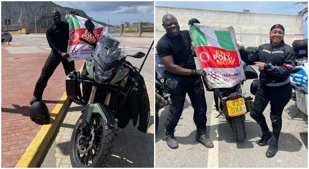 Nigerian biker, Kunle Adeyanju reaches Ghana, shifts arrival date to 29th May. Nigerian biker, Kunle Adeyanju reaches Ghana, shifts arrival date to 29th May.