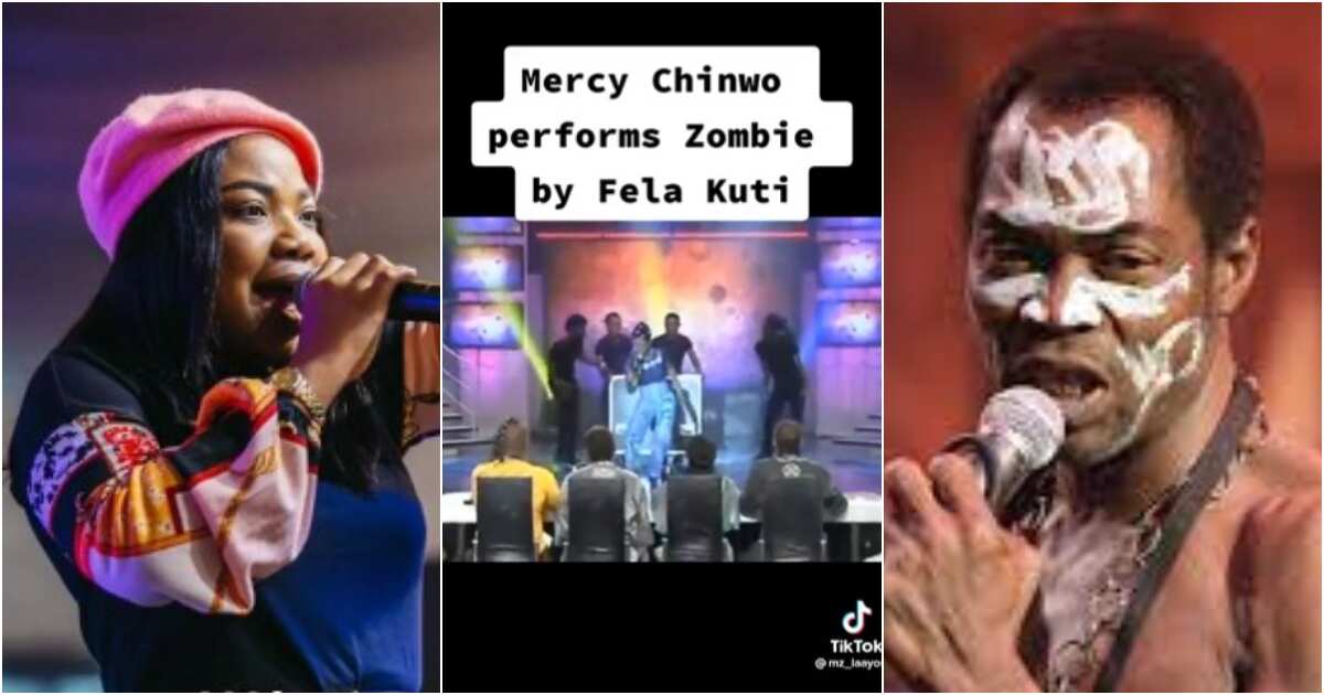 Watch throwback video of gospel singer Mercy Chinwo giving an energetic performance of Fela's Zombie