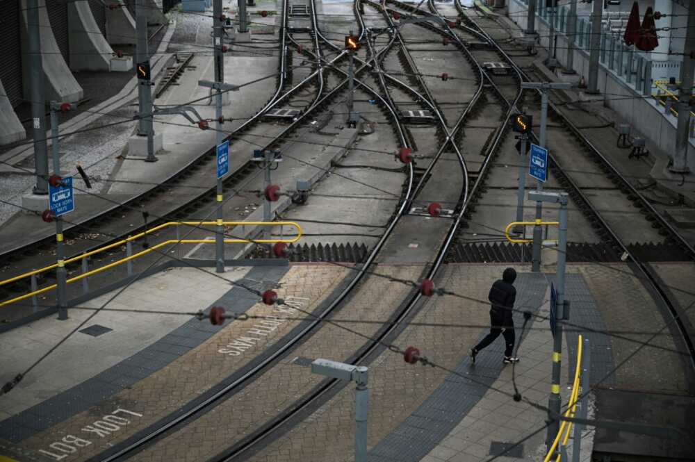 Train stations in the British capital were deserted or completely closed