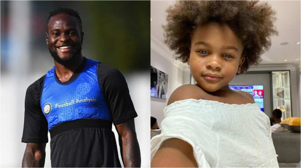 Victor Moses gushes over daughter Nyah, 5, who took lovely selfie with phone