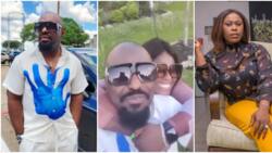 "Una carry reunion go America": Uche Jombo links up with Jim Iyke in Houston, sweet video leaves many talking