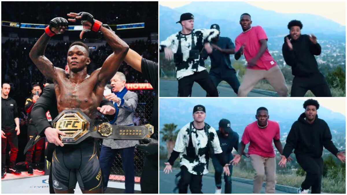 Nigerian UFC champion Israel Adesanya shows off dance moves, his video with other men goes viral