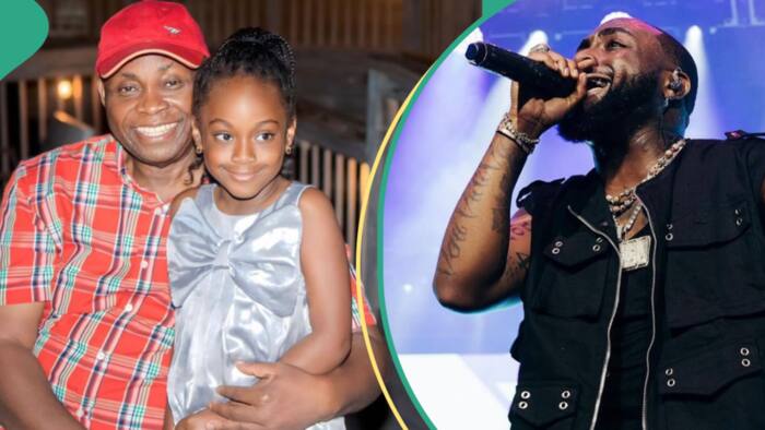 "Grandpa's Twinnie": Reactions as Davido's 2nd daughter Hailey spends Christmas with singer's father