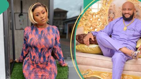 Sarah Martins blasts Yul Edochie for calling Jnr Pope backstabber, fans react: "Try get conscience"