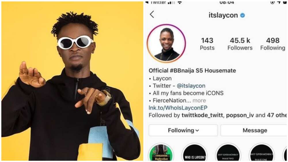 BBNaija: Laycon becomes first housemate to be verified by Instagram