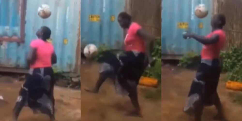 African woman shows amazing football skills that got attention of former US president Trump