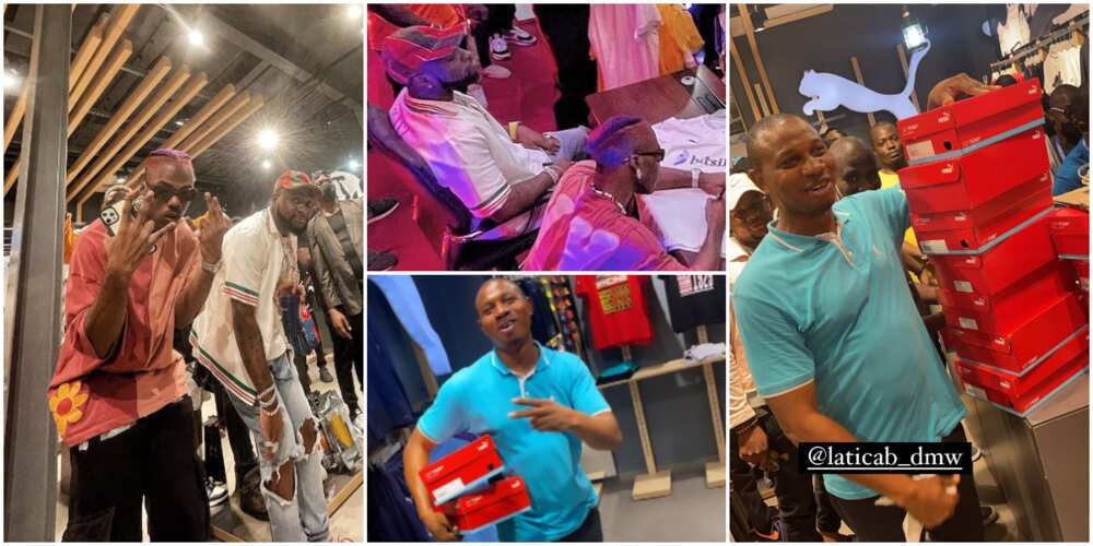 Davido and Ckay Shut Down PUMA Store in Lagos, Buy Shoes, Sign Jerseys for Crew Members, Others